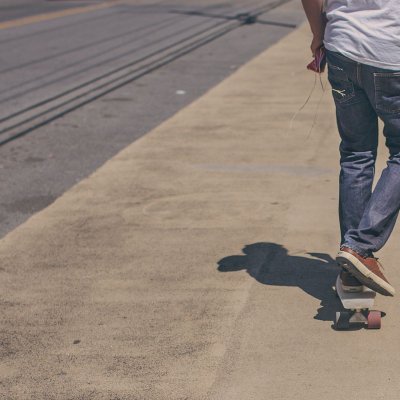 Man-person-street-sidewalk-flipped